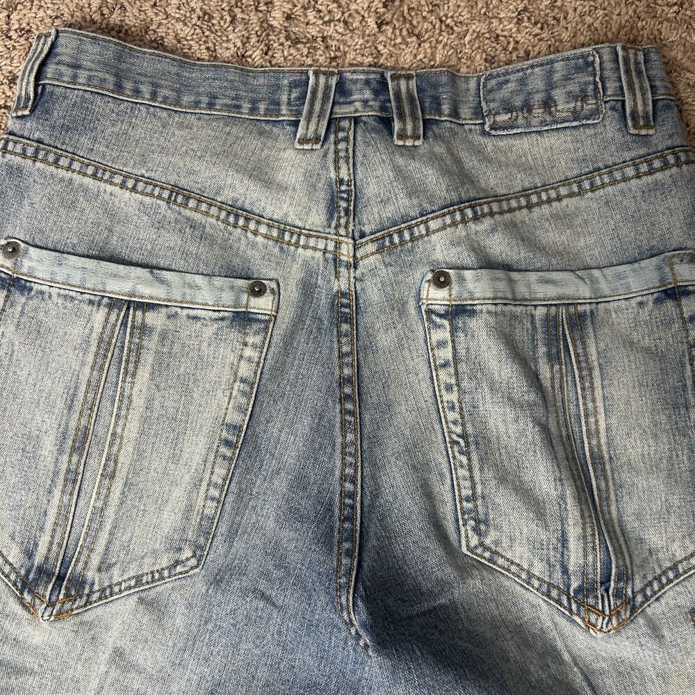 Vintage Y2K Cargo Baggy Shorts Mens 36x22 Denim Wide Leg Loose Fit Rare 90s - Picture 13 of 15